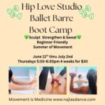 Ballet Barre Bootcamp  starts June 11th to July 2nd Series 4 weeks for $30