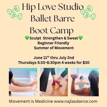 Ballet Barre Bootcamp starts June 11th to July 2nd Series 4 weeks for $30