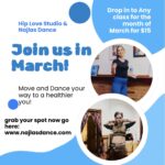 March Drop in any class! Buy now join anytime through March 31st!