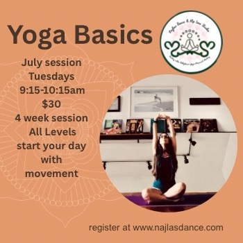 Yoga Basics July Session 7th-28th Tuesdays 9:15 am