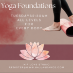 Yoga Foundations Tuesdays 9:30am $30 Monthly October