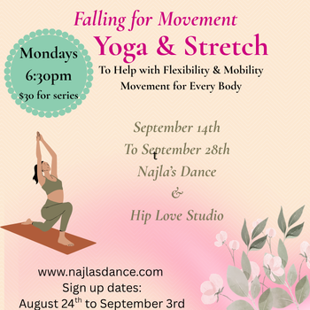 September Yoga & Stretch $30 Monthly Mondays 6:30pm