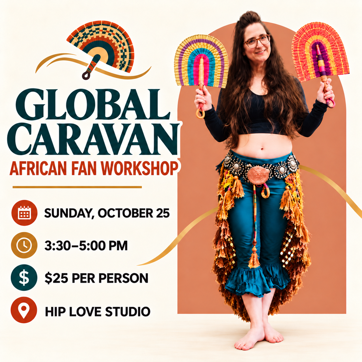 Global Caravan African Fan Workshop October 25th 3:30-5pm